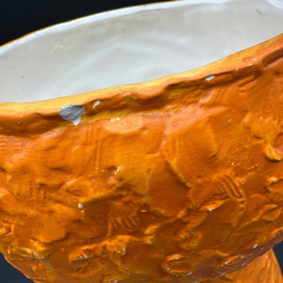 Vintage Big Eyed Face Planter Vase Nippon Yoko Boeki Japan 1950s Orange Kitsch - Picture 11 of 16